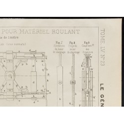 Gravure de 1909 - Plan ancien d'un bogie extensible - 3