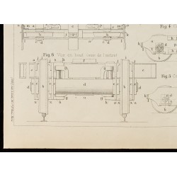 Gravure de 1909 - Plan ancien d'un bogie extensible - 4