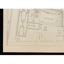 Gravure de 1908 - Plan ancien d'une station d'épuration - 4