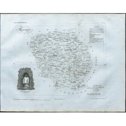 Gravure de 1830 - Carte ancienne de la Creuse - 1