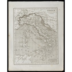 Gravure de 1836 - Carte ancienne de l'Italie - 1