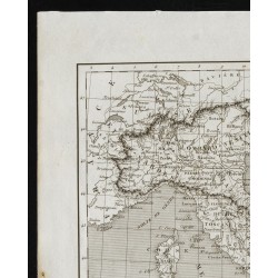 Gravure de 1836 - Carte ancienne de l'Italie - 2