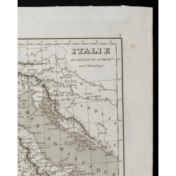 Gravure de 1836 - Carte ancienne de l'Italie - 3