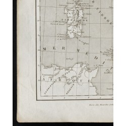Gravure de 1836 - Carte ancienne de l'Italie - 4