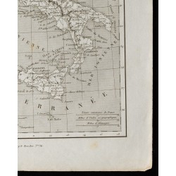 Gravure de 1836 - Carte ancienne de l'Italie - 5