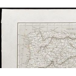 Gravure de 1836 - Carte ancienne de l'Espagne et Portugal - 2