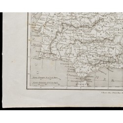 Gravure de 1836 - Carte ancienne de l'Espagne et Portugal - 4