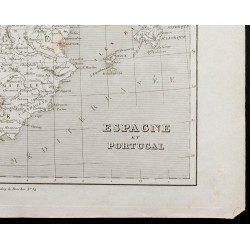 Gravure de 1836 - Carte ancienne de l'Espagne et Portugal - 5