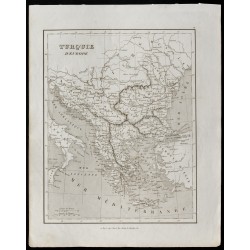 Gravure de 1836 - Carte ancienne de la Turquie d'Europe - 1