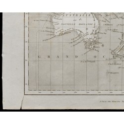Gravure de 1836 - Carte ancienne de l'Océanie - 4