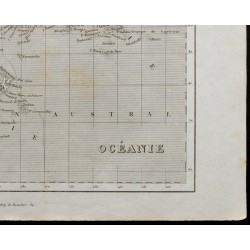 Gravure de 1836 - Carte ancienne de l'Océanie - 5