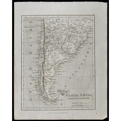 Gravure de 1836 - Carte ancienne de l'Amérique du sud - 1