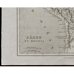 Gravure de 1836 - Carte ancienne du Pérou et Bolivie - 4