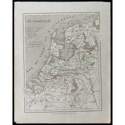 Gravure de 1836 - Carte ancienne de Hollande - 1