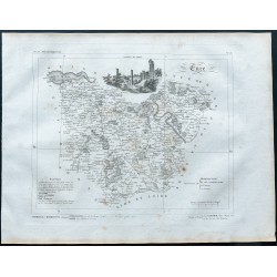 Gravure de 1830 - Carte ancienne de l'Eure - 1