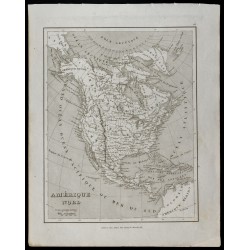 Gravure de 1836 - Carte ancienne de l'Amérique du Nord - 1