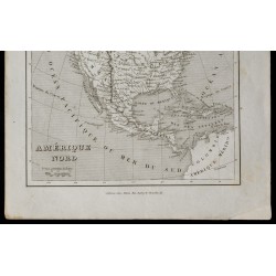 Gravure de 1836 - Carte ancienne de l'Amérique du Nord - 3
