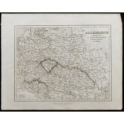 Gravure de 1836 - Carte ancienne de l'Allemagne - 1