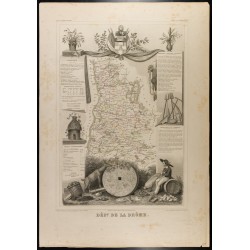 Gravure de 1854 - Département de la Drôme - 1