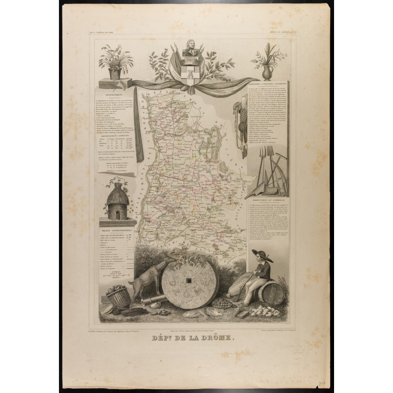 Gravure de 1854 - Département de la Drôme - 1