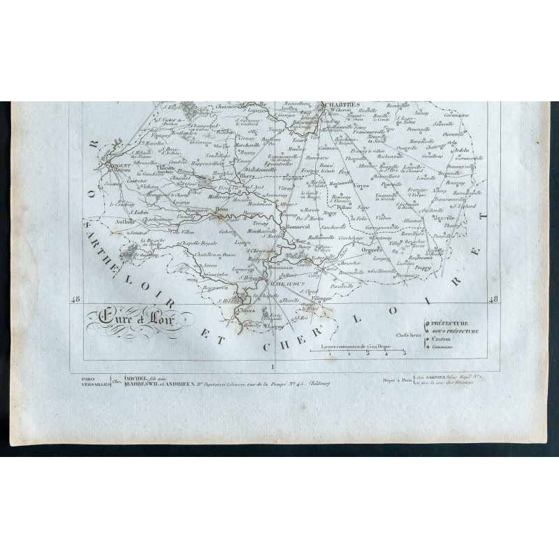 1830 Carte ancienne de l'Eure et Loir 1830 Carte ancienne de l'Eure et Loir