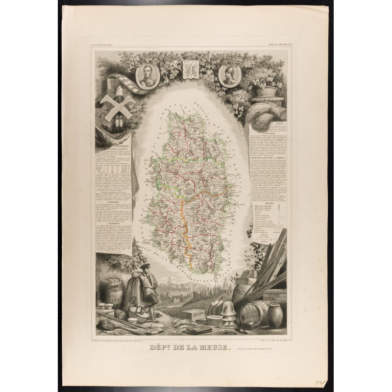 Gravure de 1854 - Département de la Meuse - 1