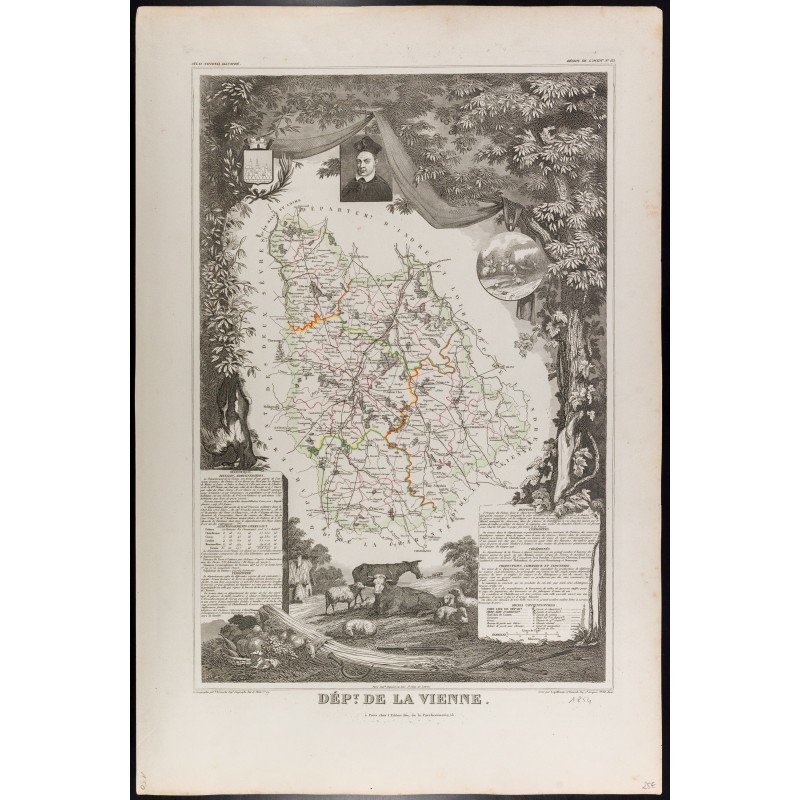 Gravure de 1854 - Département de la Vienne - 1