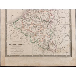 Gravure de 1835 - Carte ancienne de Hollande et de Belgique. - 3
