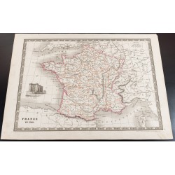 Gravure de 1835 - Carte ancienne de la France en 1789 - 2