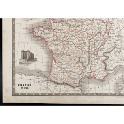 Gravure de 1835 - Carte ancienne de la France en 1789 - 3