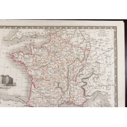 Gravure de 1835 - Carte ancienne de la France en 1789 - 4