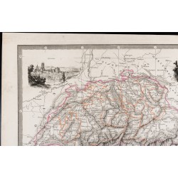 Gravure de 1835 - Carte ancienne de la Suisse - 3