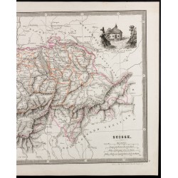 Gravure de 1835 - Carte ancienne de la Suisse - 4