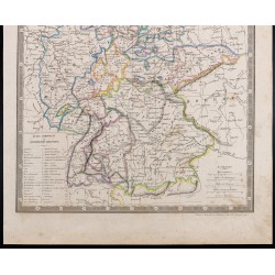 Gravure de 1835 - Carte de la Confédération germanique - 4