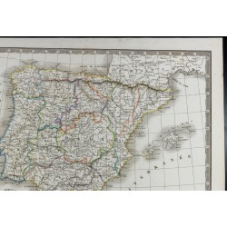 Gravure de 1835 - Carte de l'Espagne et du Portugal - 4