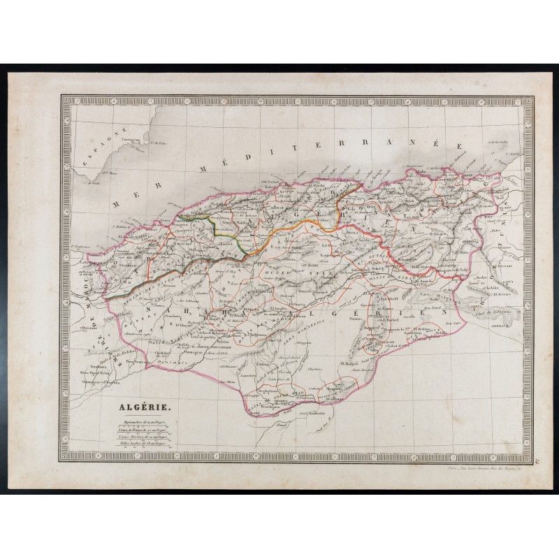 Gravure de 1835 - Carte ancienne de l'Algérie - 1