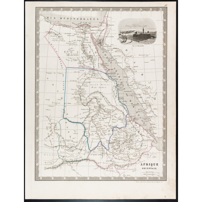 Gravure de 1835 - Carte ancienne de l'Afrique Orientale - 1
