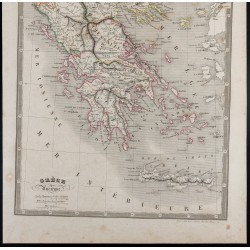 Gravure de 1835 - Carte de la Grèce ancienne - 3