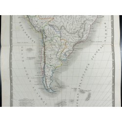 Gravure de 1835 - Carte ancienne de l'Amérique du sud - 2
