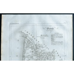 Gravure de 1830 - Carte ancienne de la Gironde - 2