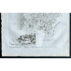 Gravure de 1830 - Carte ancienne de la Gironde - 3