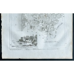 Gravure de 1830 - Carte ancienne de la Gironde - 3