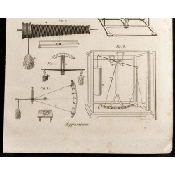 Gravure de 1852 - Hygromètre - Physique - 3