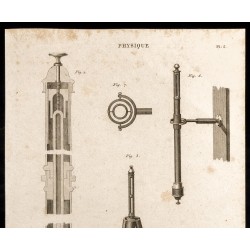Gravure de 1852 - Plan d'un baromètre - Physique - 2