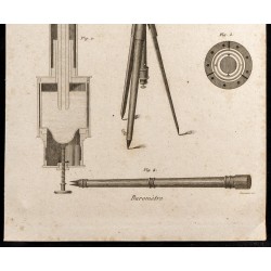 Gravure de 1852 - Plan d'un baromètre - Physique - 3