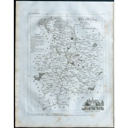 Gravure de 1830 - Carte ancienne de l'Ille-et-Vilaine - 1