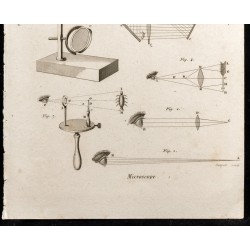 Gravure de 1852 - Microscope - Optique - 3