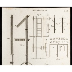Gravure de 1852 - Télégraphe aérien - Arts mécaniques - 2