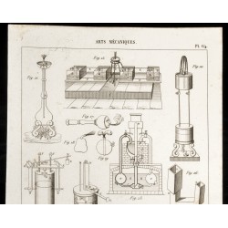 Gravure de 1852 - Énergie de la vapeur - Arts mécaniques - 2