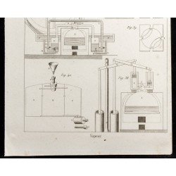 Gravure de 1852 - Plan de machine à vapeur - Arts mécaniques - 3